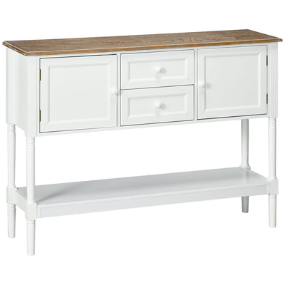 Console vintage avec 2 tiroirs et placards, table d'appoint rétro pour entrée