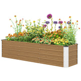 6' x 1.5' x 1.3' Galvanized Raised Garden Bed, Elevated Large Metal Planter Box w/ Install Gloves
