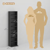 Media Storage Cabinet, 9-Tier Tall Narrow DVD Shelf with 6 Adjustable Shelves