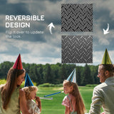 Reversible Outdoor Rug Waterproof Plastic Straw RV Rug with Carry Bag, 8' x 10'