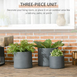 Set of 3 Outdoor Planter Set, 13/11.5/9 in