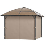 10' x 10' Outdoor Hardtop Gazebo Canopy with UV60+ Polycarbonate Roof, Steel Frame
