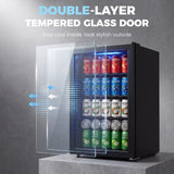 2.1 Cu.Ft Beverage Fridge, 85 Can Drink Fridge with Glass Door