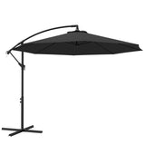Parasol patio suspendu 10 pieds avec base, parasol jardin avec manivelle