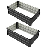 Set of 2 Galvanized Raised Beds for Garden