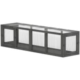 Outdoor Cat Tunnel, Wooden Play Cat Enclosure, Extendable Pet Run with 3 Doors