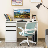 Modern Computer Desk, Writing Workstation with Storage Drawer and Cabinet for Living Room