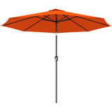 10' x 8' Round Market Umbrella, Patio Umbrella with Crank Handle and Tilt