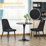 Modern Dining Chair Set of 2, Fabric Upholstered Side Chairs for Kitchen Living Room with Metal Legs