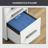 3 Drawer File Cabinet with Lock and Edged Top, Lockable Filing Cabinet on Wheels for Letter and A4 Size