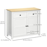 Sideboard, Modern Kitchen Storage Cabinet with Drawers and Adjustable Shelf