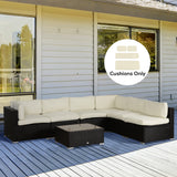 Ensemble canapé rotin patio extérieur 14pc couvre coussin polyester remplacement - coussin non inclus