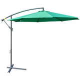 Parasol patio suspendu 10 pieds avec base, parasol jardin avec manivelle