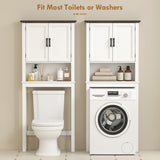 Over The Toilet Storage, Bathroom Cabinet Over Toilet with Open Shelf and Adjustable Bottom Bar
