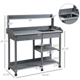 Potting Bench Table Garden Work Bench Workstation with Drawer