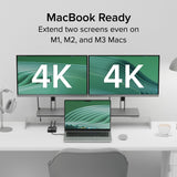 Adaptateur Plugable Technologies USB-C vers HDMI, Double moniteur 4K 60Hz pour