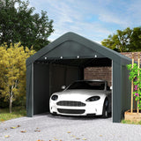 Carport, 10 x 20 ft Portable Garage with 2 Roll-Up Doors and Removable Sidewalls for Car