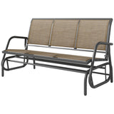 3-Seat Outdoor Glider Chair, Patio Rocking Chair, Steel Frame, Sling Fabric Seat for Garden
