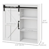 Bathroom Medicine Cabinet, Wall Cabinet with Sliding Door and Adjustable Shelf, 22.8