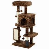 Arbre à chat de 41 po avec poteaux à griffer, lit pour chat