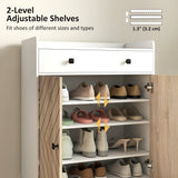 Meuble à chaussures pour entrée, armoire moderne à chaussures avec étagères réglables et tiroir pour 12 paires