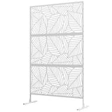 Paravent décoratif extérieur 6,5FT, écran de confidentialité en métal avec support, style grande feuille