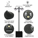 3-head LED Solar Light Lamp Street Light Post with Planter