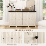 Rustic Sideboard, Buffet Cabinet with Adjustable Shelves for Living Room