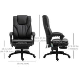 Office Chair High Back 6-Point Vibration Massage Reclining 360° Swivel Height Adjustable with Retractable Footrest