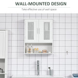 Modern Wall Mount Bathroom Cabinet, Storage Organizer with 2 Door Cabinet and Shelf