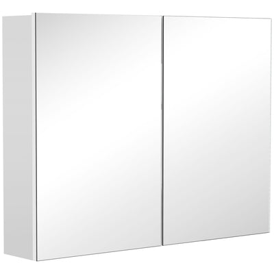 Bathroom Mirror Cabinet, Wall-Mounted Storage Organizer with Double Doors, Adjustable Shelf
