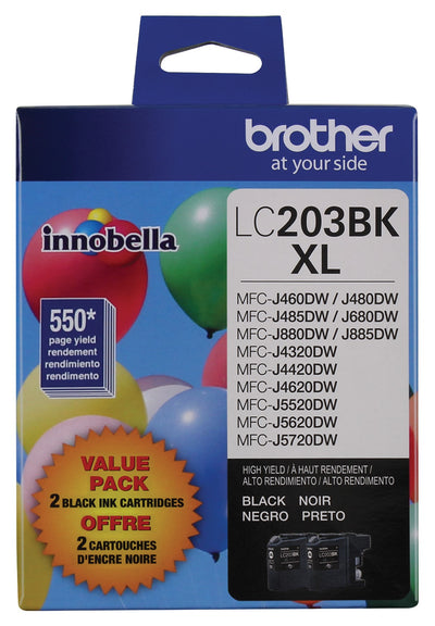 Brother LC2032PKS 2-Pack of Innobella Black Ink Cartridges, High Yield (XL Series)