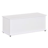 Coffre de rangement de 99 cm avec 2 charnières de sécurité, organisateur de rangement avec couvercle rabattable