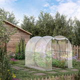 Dome Tunnel Greenhouse Plant Shed with Roll Up Door, 6.6' x 8.2' x 6.6'
