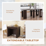 Table à manger extensible, Table de cuisine modulable pour petits espaces, Peut accueillir jusqu'à 6 personnes