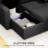 Canapé-Lit 81 Pouces, Canapé-Lit Tiroir 2 en 1 avec Rangement