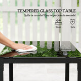 Outdoor Bistro Set, 3 Piece Wicker Patio Furniture Set with Glass Top Table and Cushions for Porch