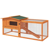Wooden Rabbit Hutch Guinea Pig House with Removable Tray