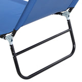 Outdoor Folding Lounge Chair, Steel Tanning Chair with Reclining Back, Breathable Mesh for Beach