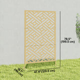 Metal Outdoor Privacy Screen, Freestanding Outdoor Divider with Stand, 79