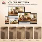Accent Chair, Velvet-feel Fabric Armchair with Wide Seat, Solid Wood legs
