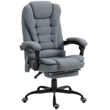 7-Point Vibrating Massage Chair, Reclining Office Chair with Footrest, Adjustable Height