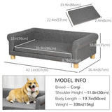 Sofa pour animaux moderne lit pour chat ou chien moyen-grand avec coussin amovible