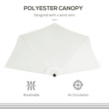 9ft Half Round Umbrella Outdoor Patio Garden Balcony Parasol Window Sun Shade w/ 5 Ribs