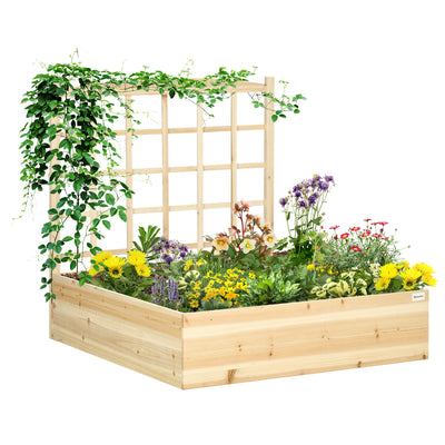 Wood Planter Box with Trellis for Climbing Plants, 43