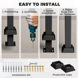 1-3 Step Handrails for Outdoor Steps, Metal Outdoor Stair Railing with Installation Kit