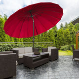 8ft Shanghai Garden Parasol Umbrella with Crank & Tilt, Adjustable Outdoor Sun Shade