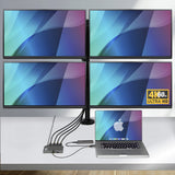 StarTech.com Adaptateur Poste de Travail USB-C vers Quad-Monitor, 4K 60Hz Affichage