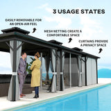 10' x 10' Hardtop Gazebo, Sun Shelter with Double Tier Metal Roof, and Hanging Hook