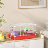 18.5'' Hamster Cage with Exercise Wheel and Water Bottle Dishes, Rat House and Habitats 2 Storey Design